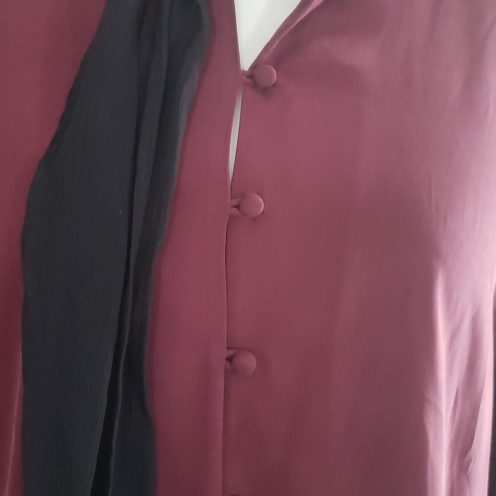 SALE⚡️FRAME SILK WINE TIE TOP SZ L - Picture 2 of 9